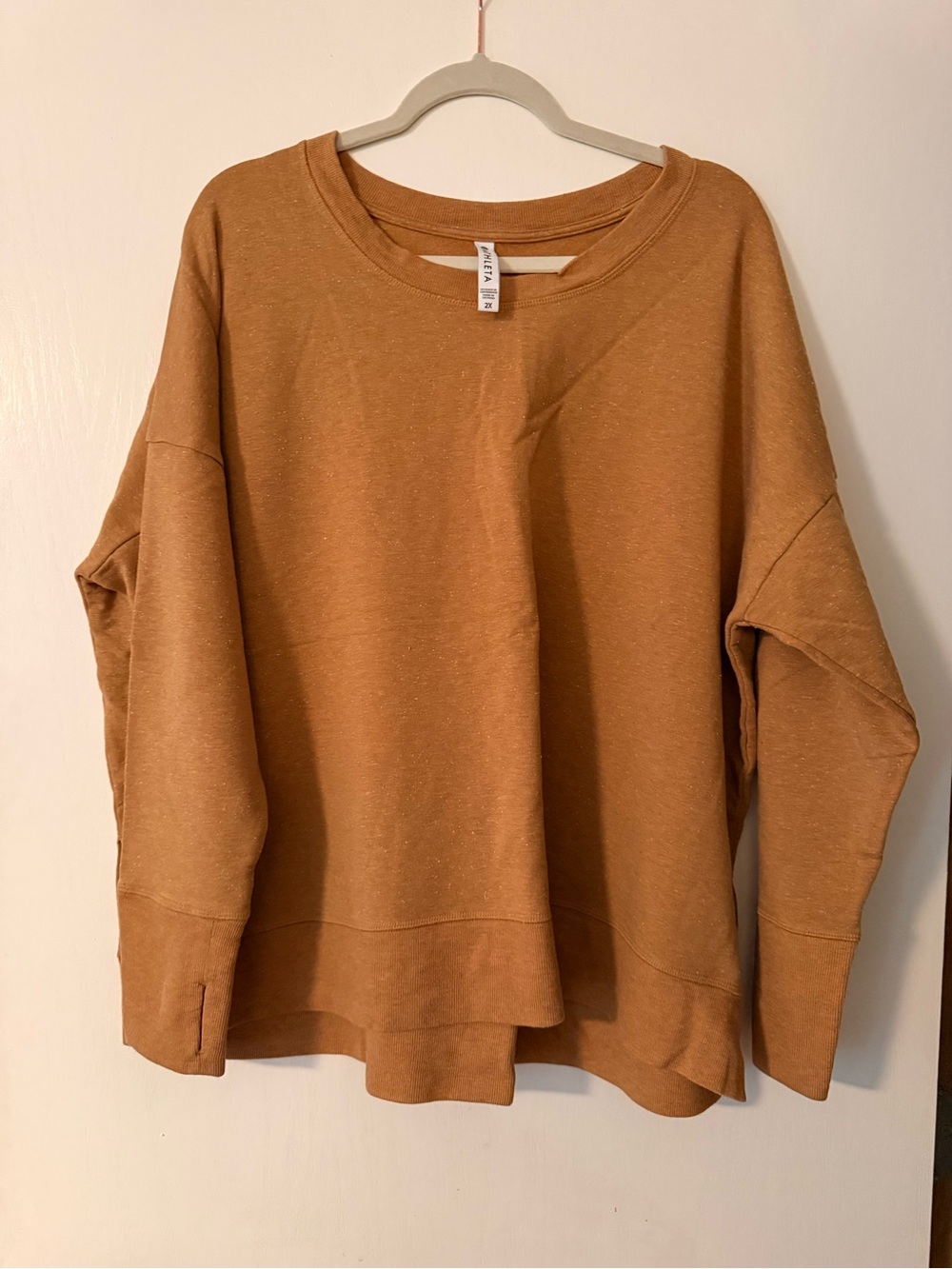 Athleta Rust Orange Speckled Coaster Luxe Sweatshirt